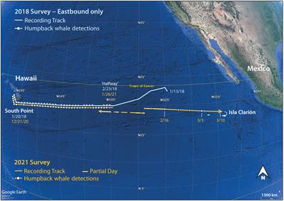 Further evidence of humpback whale presence in deep tropical ocean during the breeding season: confirmation and extension of acoustic detections between Hawaii and Mexico